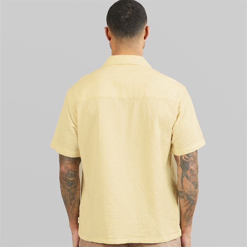 JACK & JONES Mens Tavira Texture Short Sleeve Shirt Antique White - Image 2