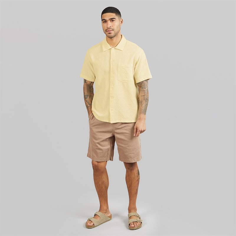 JACK & JONES Mens Tavira Texture Short Sleeve Shirt Antique White - Image 4