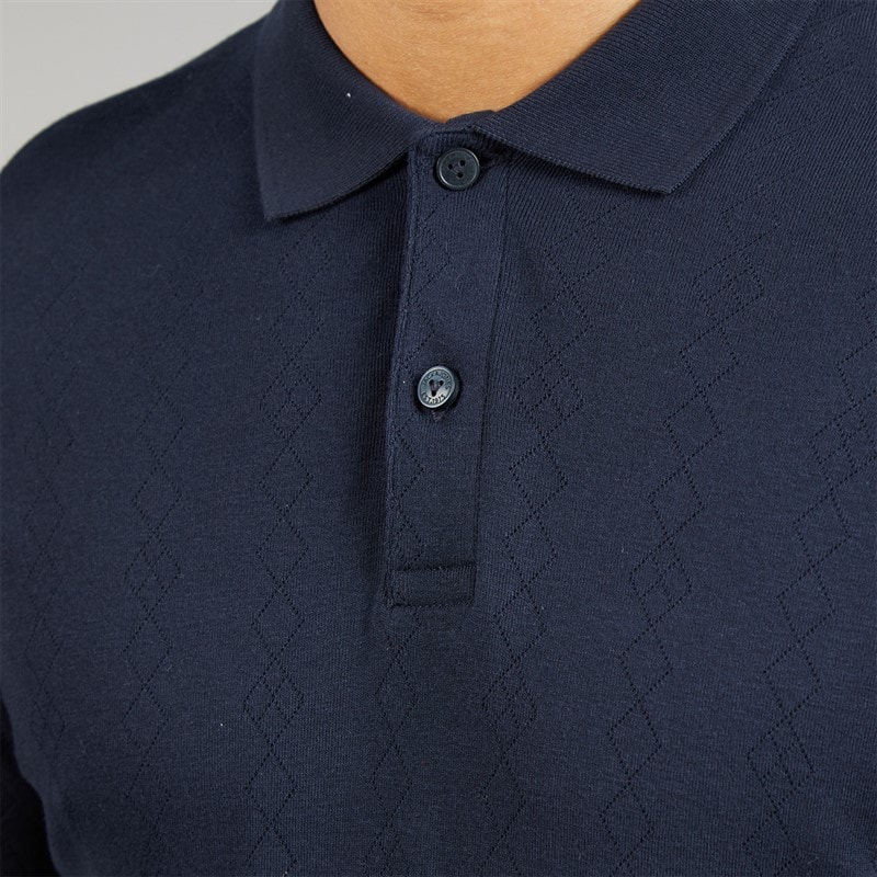 JACK & JONES Mens Blaroman Polo Shirt Night Sky - Image 3