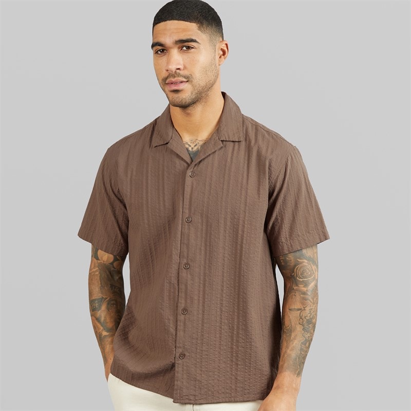 JACK & JONES Mens Tyson Resort Short Sleeve Shirt Falcon - Image 1