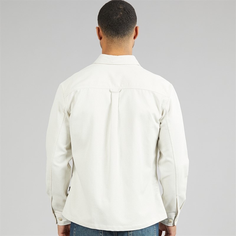 JACK & JONES Mens Blurayle Linen Blend Solid Long Sleeve Shirt Moonstruck - Image 2