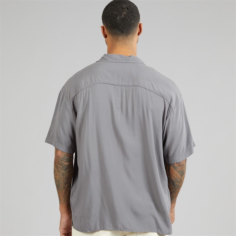 JACK & JONES Mens Jeff Solid Resort Short Sleeve Shirt Castlerock - Image 2