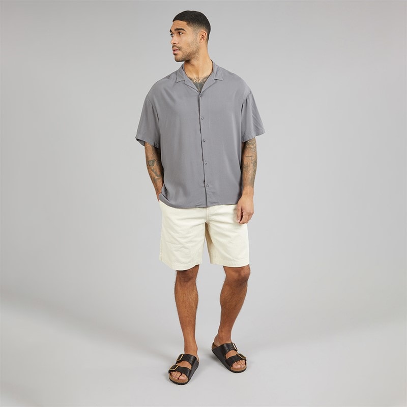 JACK & JONES Mens Jeff Solid Resort Short Sleeve Shirt Castlerock - Image 3