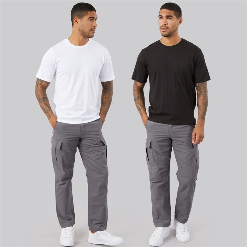 JACK & JONES Mens Carlo Print Two Pack T-Shirts /Black White - Image 4
