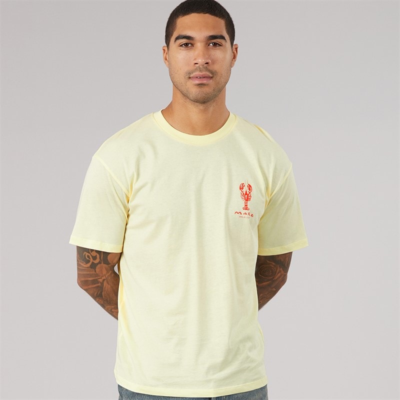 JACK & JONES Mens Oricon Graphic T-Shirt Transparent Yellow - Image 2
