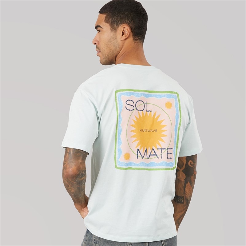 JACK & JONES Mens Oricon Graphic T-Shirt Pale Blue - Image 3