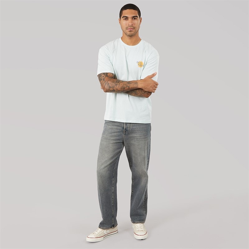 JACK & JONES Mens Oricon Graphic T-Shirt Pale Blue - Image 4