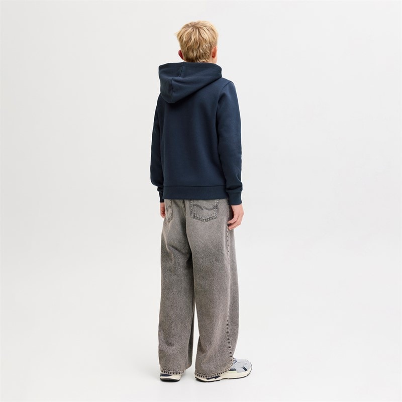 JACK & JONES Boys Logo Hoodie Navy Blazer - Image 3