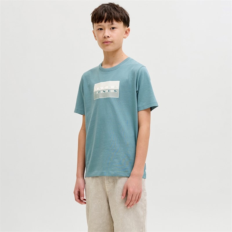 JACK & JONES Boys Fusion Dots Print T-Shirt North Atlantic
