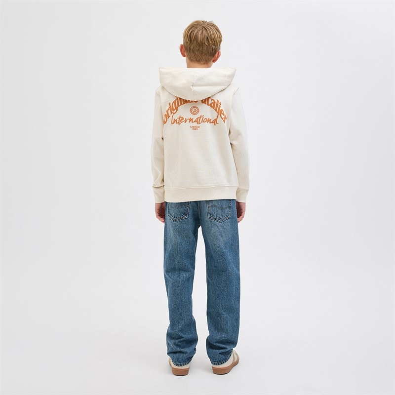 JACK & JONES Boys Paros Hoodie Antique White - Image 2