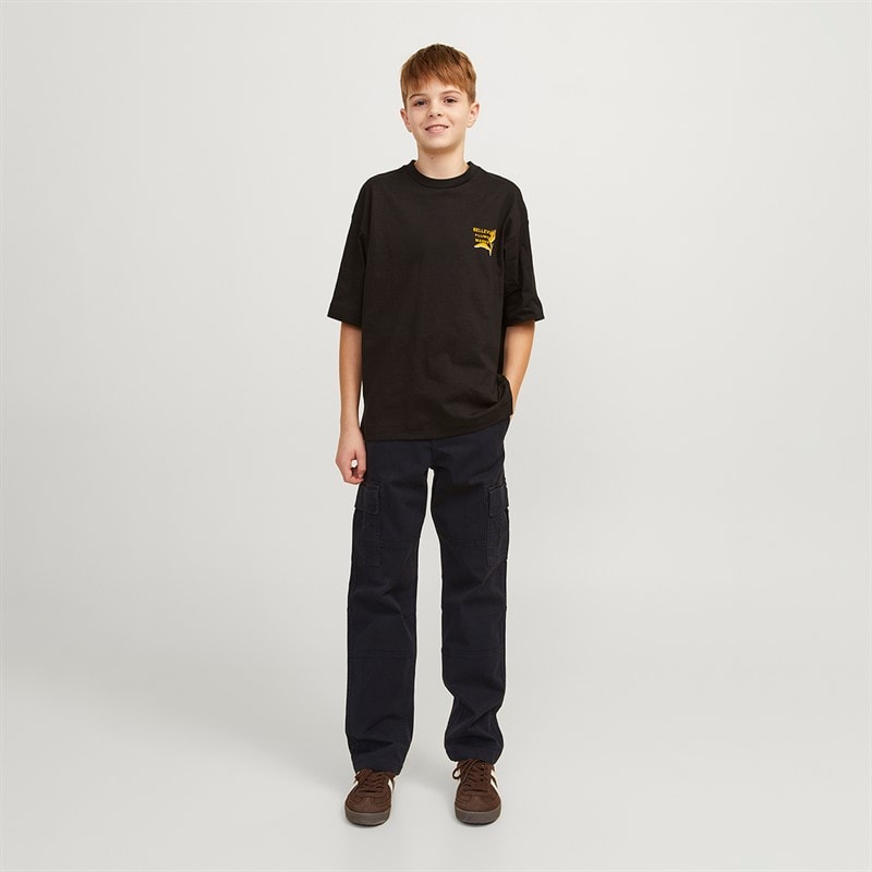 JACK & JONES Boys Barkley Cargo Trousers Black - Image 2
