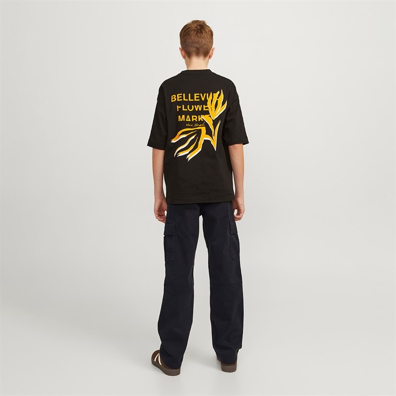 JACK & JONES Boys Barkley Cargo Trousers Black - Image 3