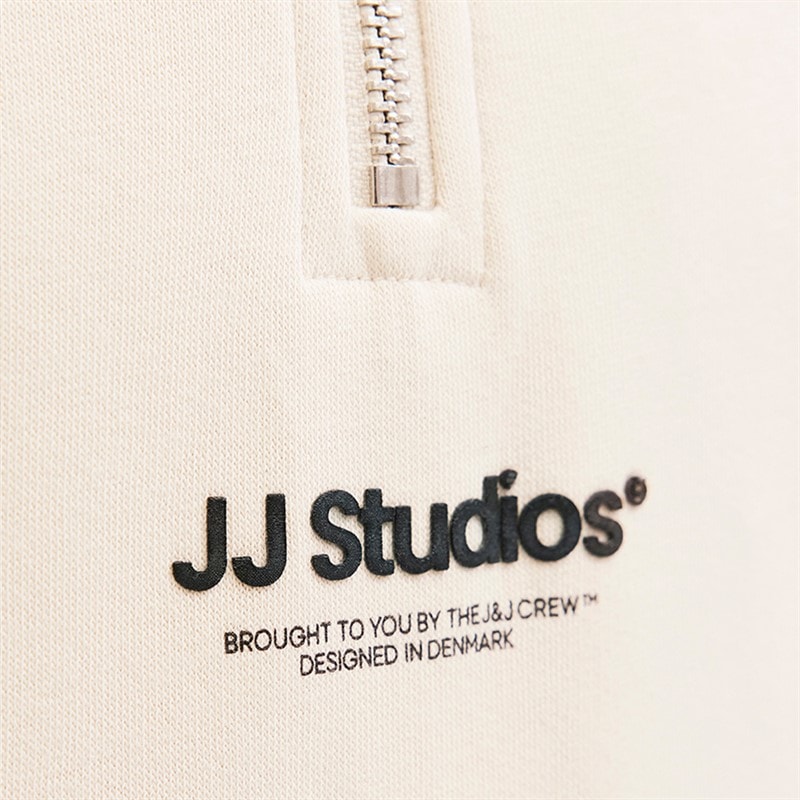JACK & JONES Boys Soho Quarter Zip Sweatshirt Moonbeam - Image 2