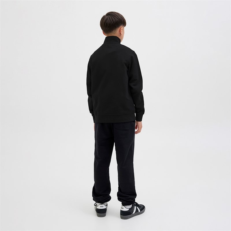 JACK & JONES Boys Soho Quarter Zip Sweatshirt Black - Image 3
