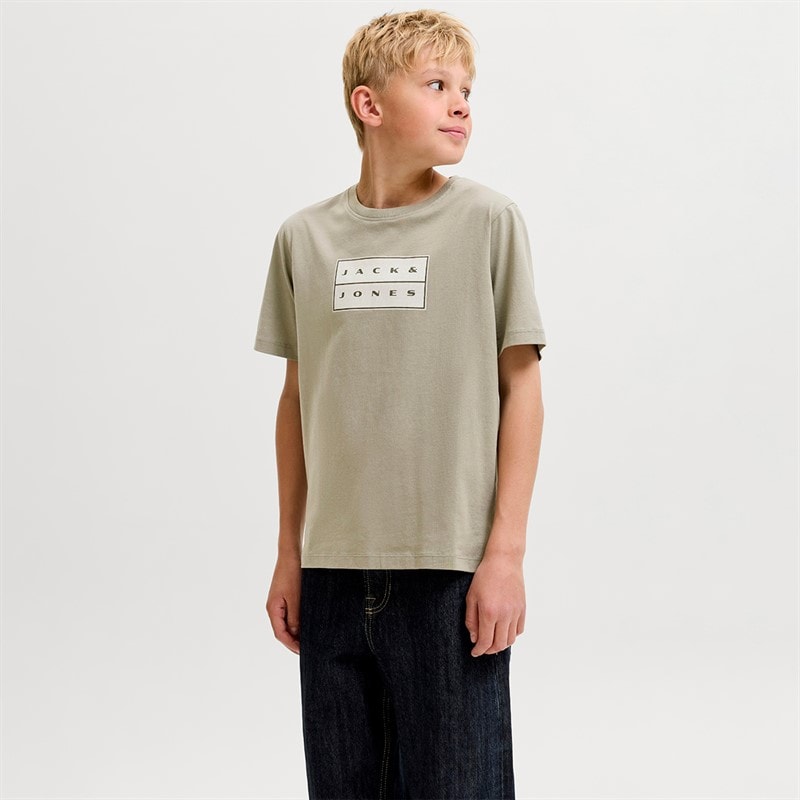 JACK & JONES Boys Fusion Dots Print T-Shirt Vetiver