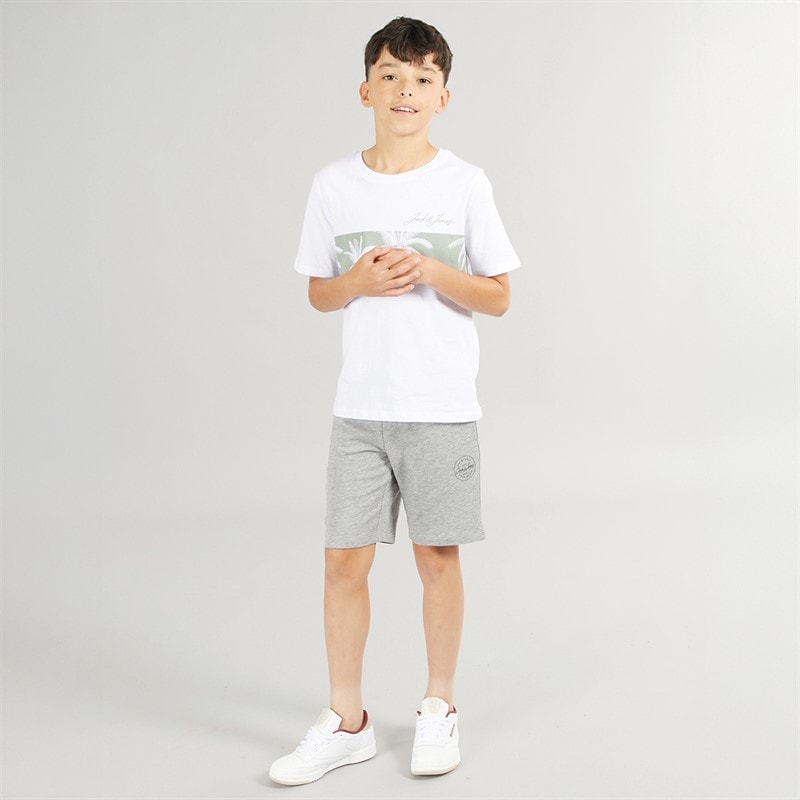 JACK & JONES Boys Sweat Shorts Light Grey Melange - Image 4