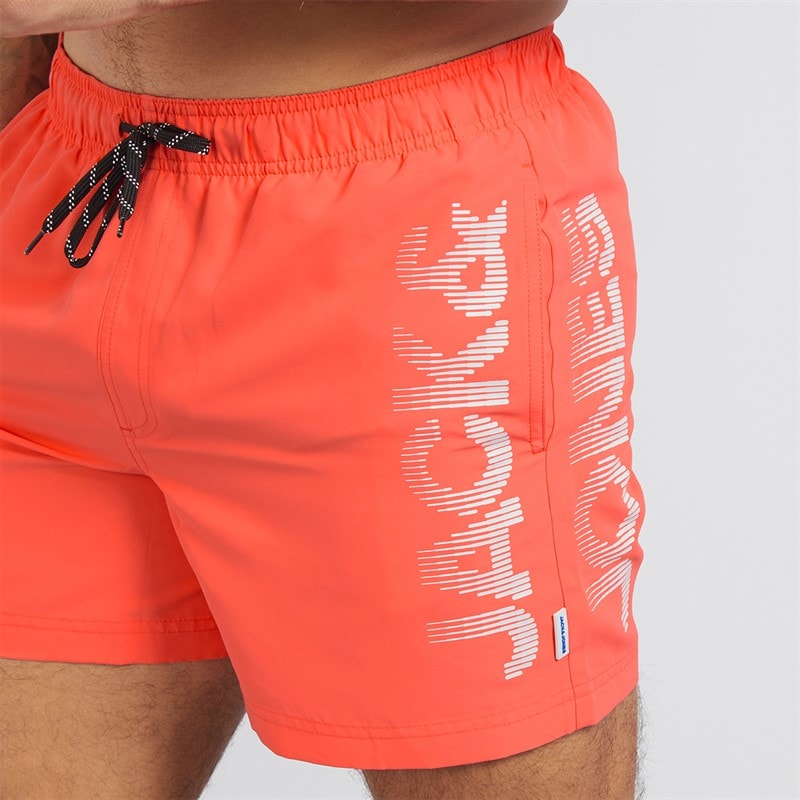 JACK & JONES JACK AND JONES Mens Aruba Jones SwimShorts Hot Coral - Image 3
