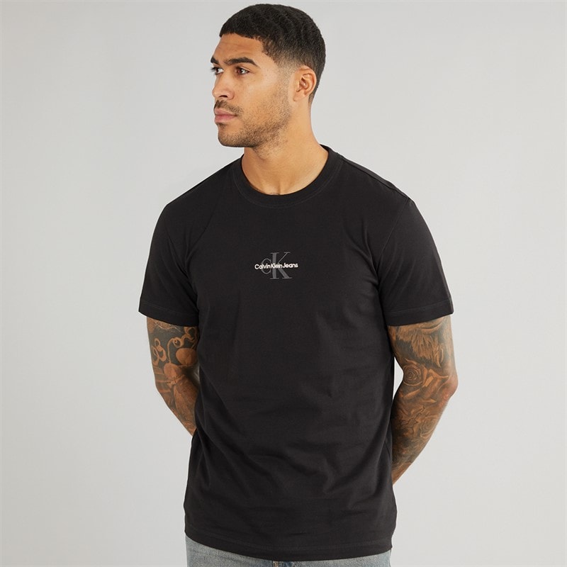 Calvin Klein Jeans Mens Monologo T-Shirt CK Black - Image 1