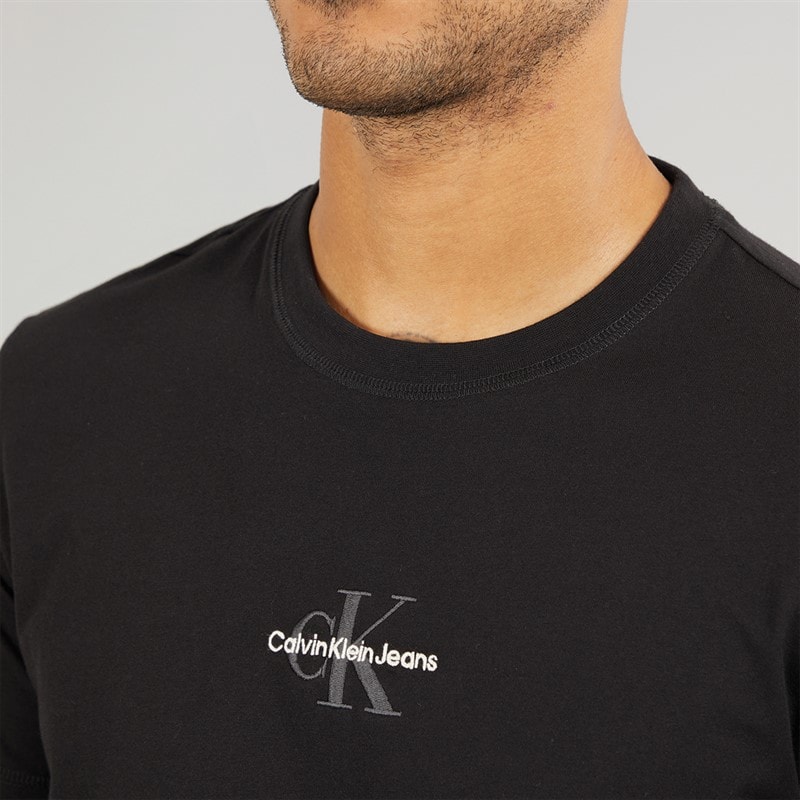 Calvin Klein Jeans Mens Monologo T-Shirt CK Black - Image 5