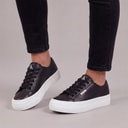 Calvin Klein Jeans Womens Platform Vulc Trainers Ck Black