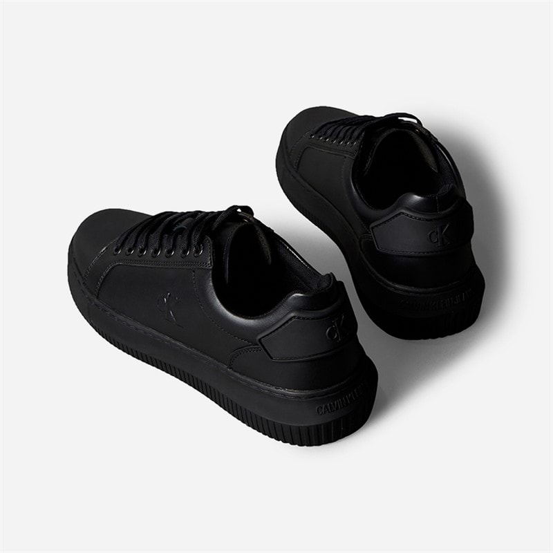 Calvin Klein Jeans Mens Chunky Cupsole Trainers Triple Black - Image 3
