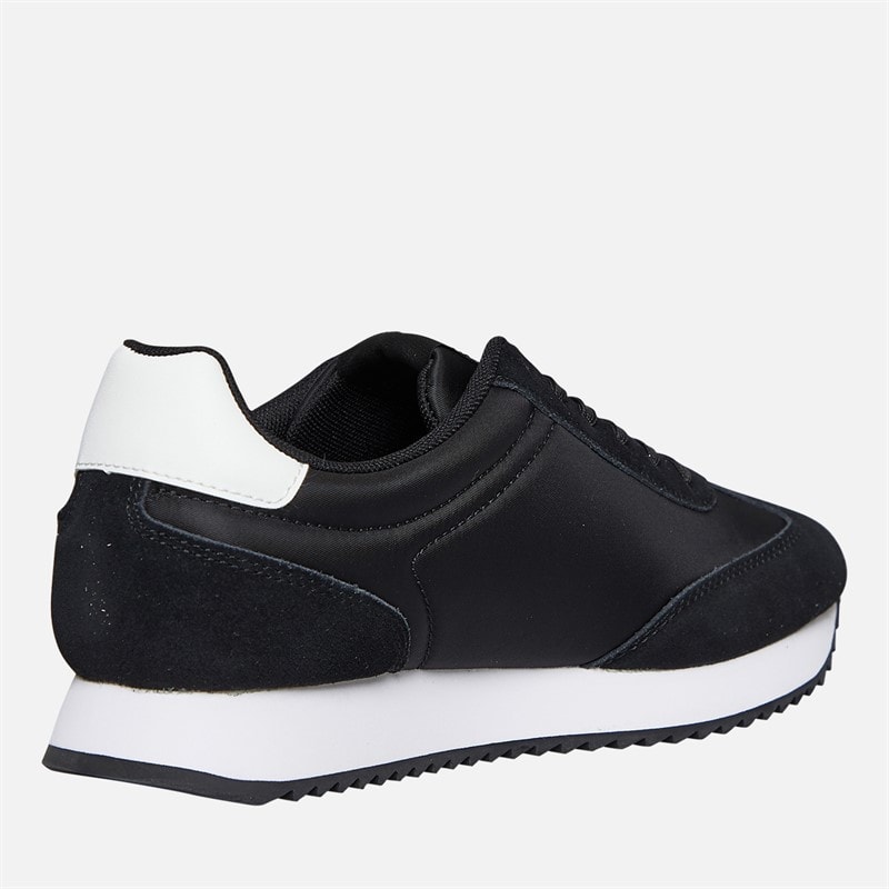 Calvin Klein Jeans Womens Lace Up Runner Trainers Black/Bright White - Image 5