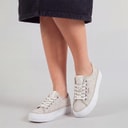 Calvin Klein Jeans Womens Flatform Vulc Trainers Natural Jacquard