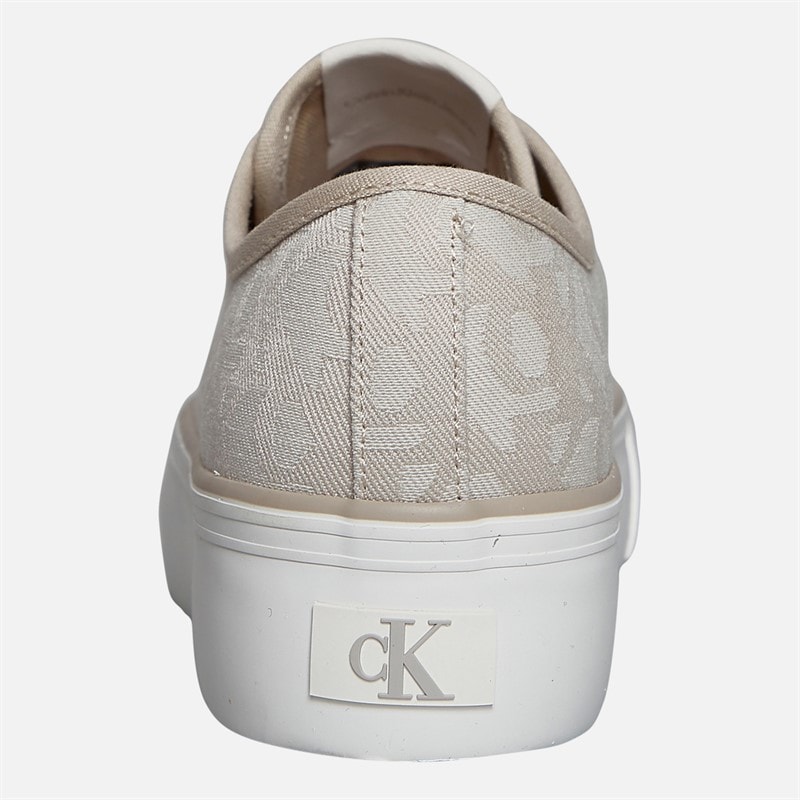 Calvin Klein Jeans Womens Flatform Vulc Trainers Natural Jacquard - Image 3