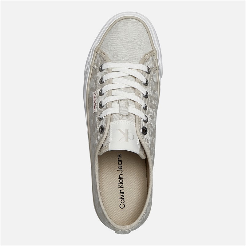 Calvin Klein Jeans Womens Flatform Vulc Trainers Natural Jacquard - Image 4