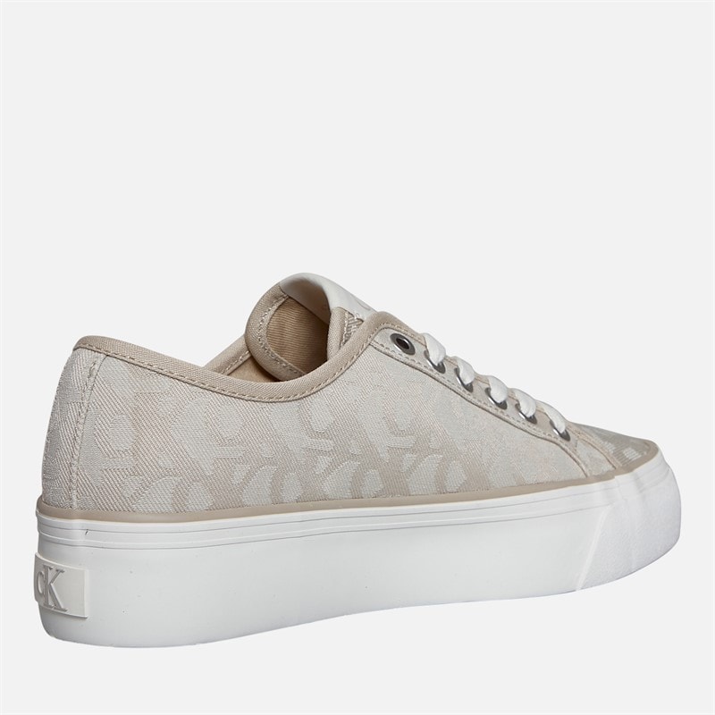 Calvin Klein Jeans Womens Flatform Vulc Trainers Natural Jacquard - Image 5