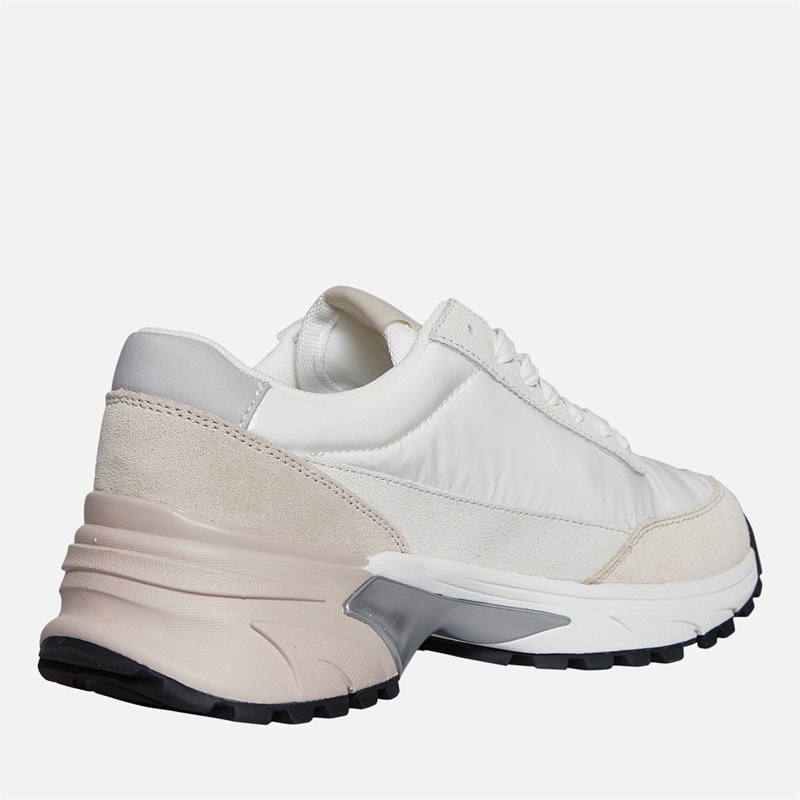 Calvin Klein Jeans Womens Hike Runner Trainers Bright White/Silver Creamy - Image 5