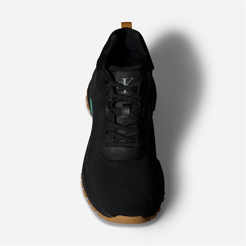Calvin Klein Jeans Mens Hike Runner Trainers Ck Black/Grain Brown/Wild Green - Image 4