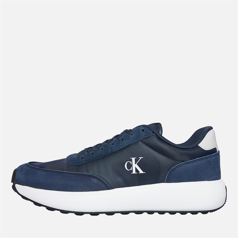 Calvin Klein Jeans Mens Athleisure Trainers Calvin Navy/B White/Oyster Mushroom - Image 1