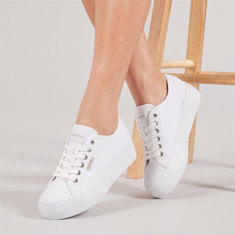 Calvin Klein Jeans Womens Flatform Vulc Trainers Bright White - Image 1