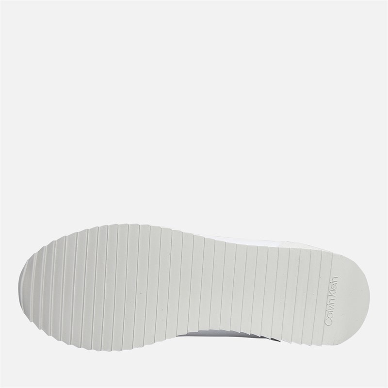 Calvin Klein Jeans Womens Lace Up Runner Trainers Bright White/Black - Image 3