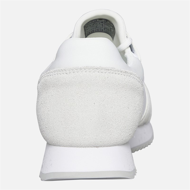Calvin Klein Jeans Womens Lace Up Runner Trainers Bright White/Black - Image 4