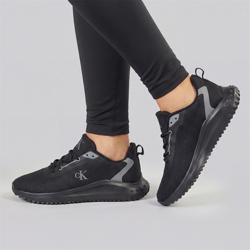 Calvin Klein Jeans Womens Eva Runner Trainers Black/Mockingbird - Image 1
