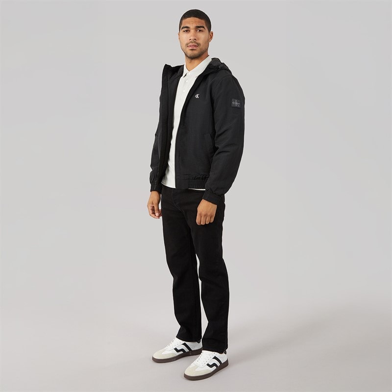 Calvin Klein Jeans Mens Padded Hooded Harrington Jacket Black - Image 4