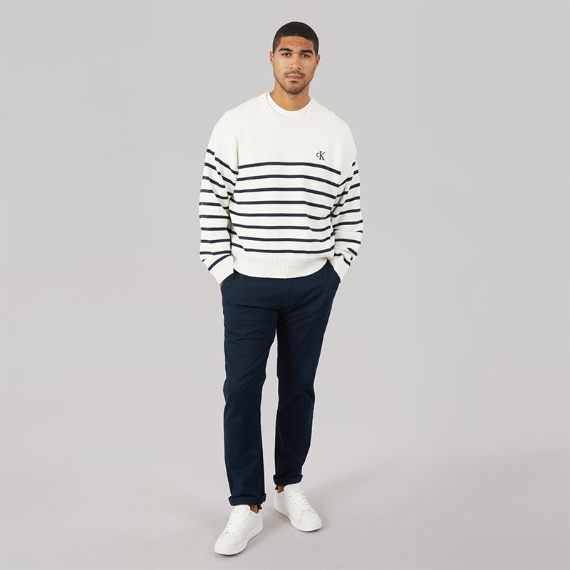 Calvin Klein Jeans Mens Crew Neck Sweatshirt Tofu - Image 4