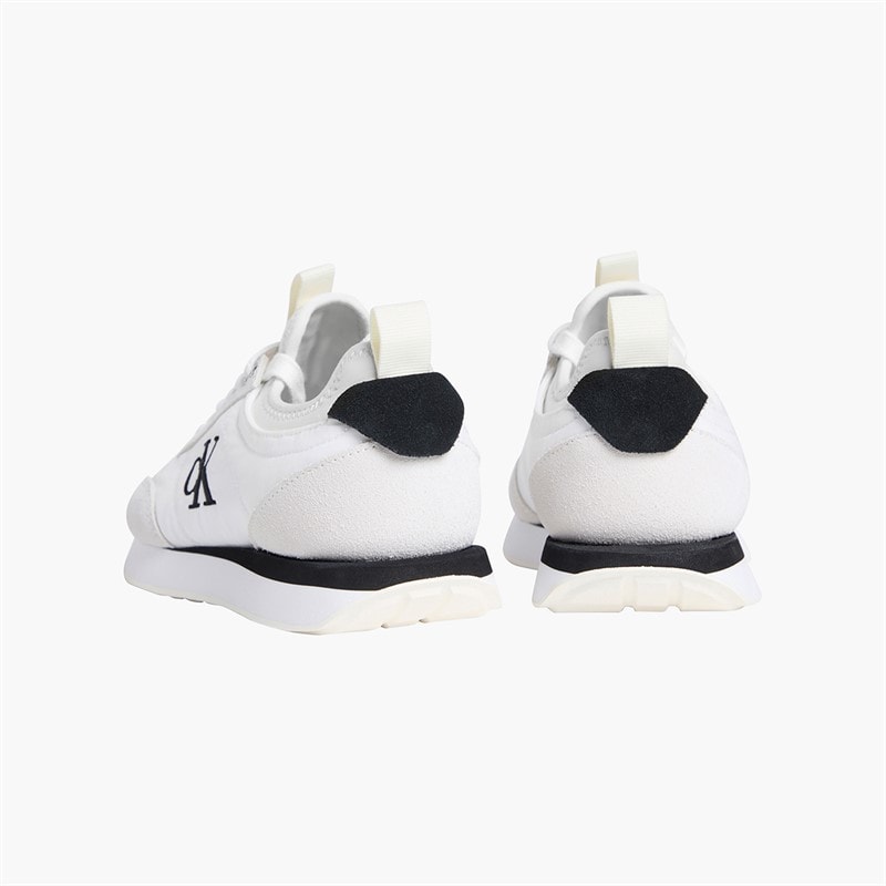 Calvin Klein Jeans Womens Retro Runner Sock Liner Trainers Bright White/Black/Marshmallow - Image 3