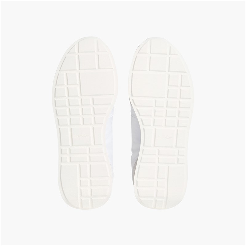 Calvin Klein Jeans Womens Retro Runner Sock Liner Trainers Bright White/Black/Marshmallow - Image 4