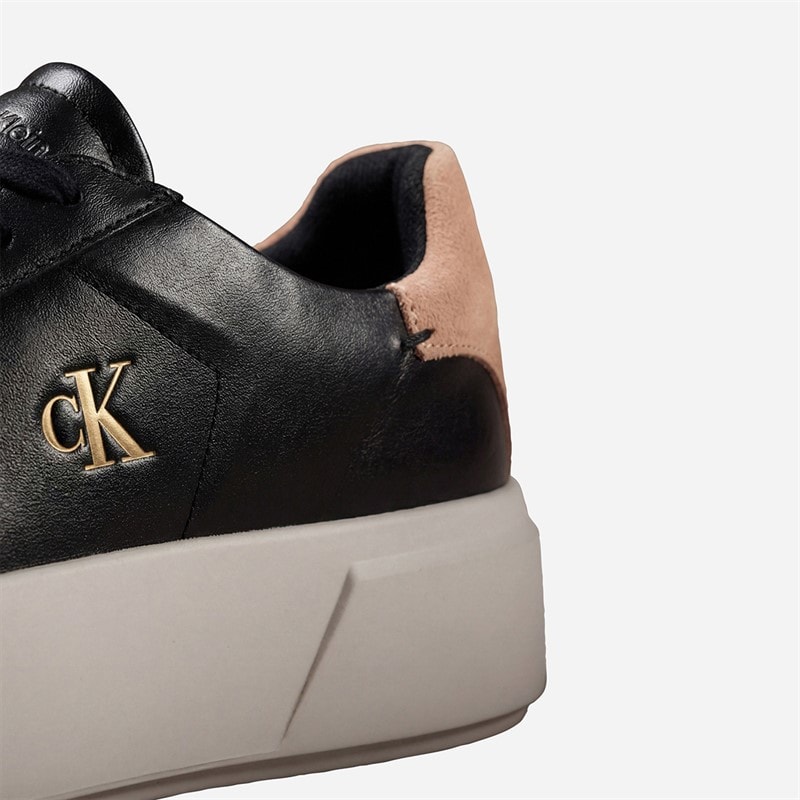 Calvin Klein Jeans Womens Flatform Lace Up Trainers Black/Tuscany - Image 5