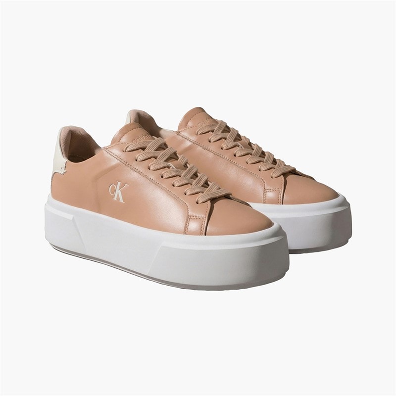 Calvin Klein Jeans Womens Flatform Lace Up Trainers Spanish Villa/Marshmallow - Image 2