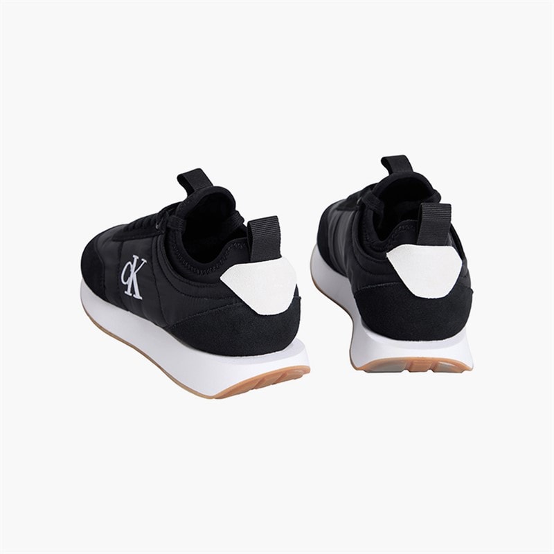 Calvin Klein Jeans Womens Retro Runner Sock Liner Trainers Black/Bright White - Image 3