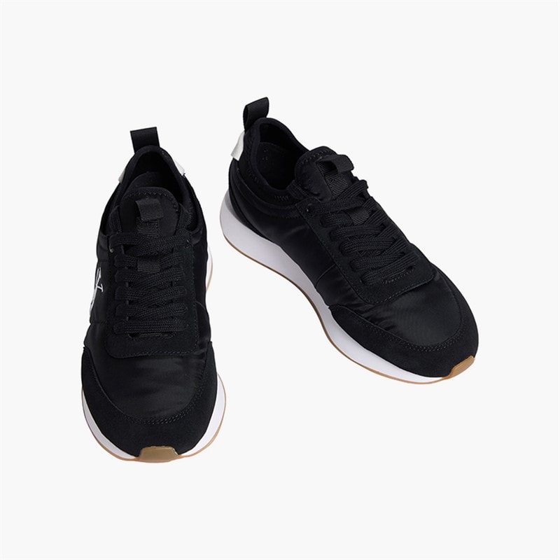 Calvin Klein Jeans Womens Retro Runner Sock Liner Trainers Black/Bright White - Image 4