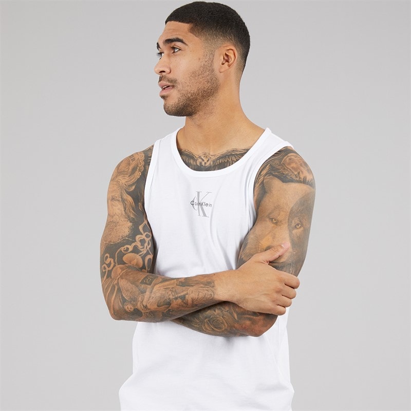 Calvin Klein Jeans Mens 30s Classic Micro Vest Bright White - Image 1