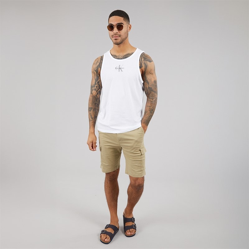 Calvin Klein Jeans Mens 30s Classic Micro Vest Bright White - Image 3