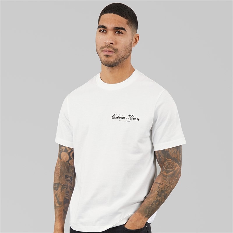 Calvin Klein Jeans Mens 20S March Graphic T-Shirt Bright White - Image 1