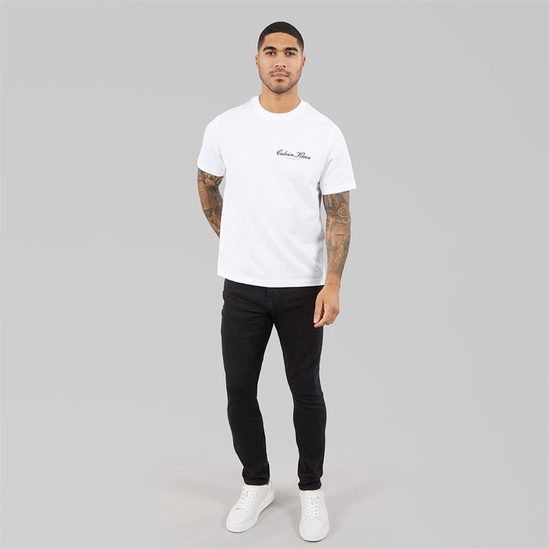 Calvin Klein Jeans Mens 20S March Graphic T-Shirt Bright White - Image 3