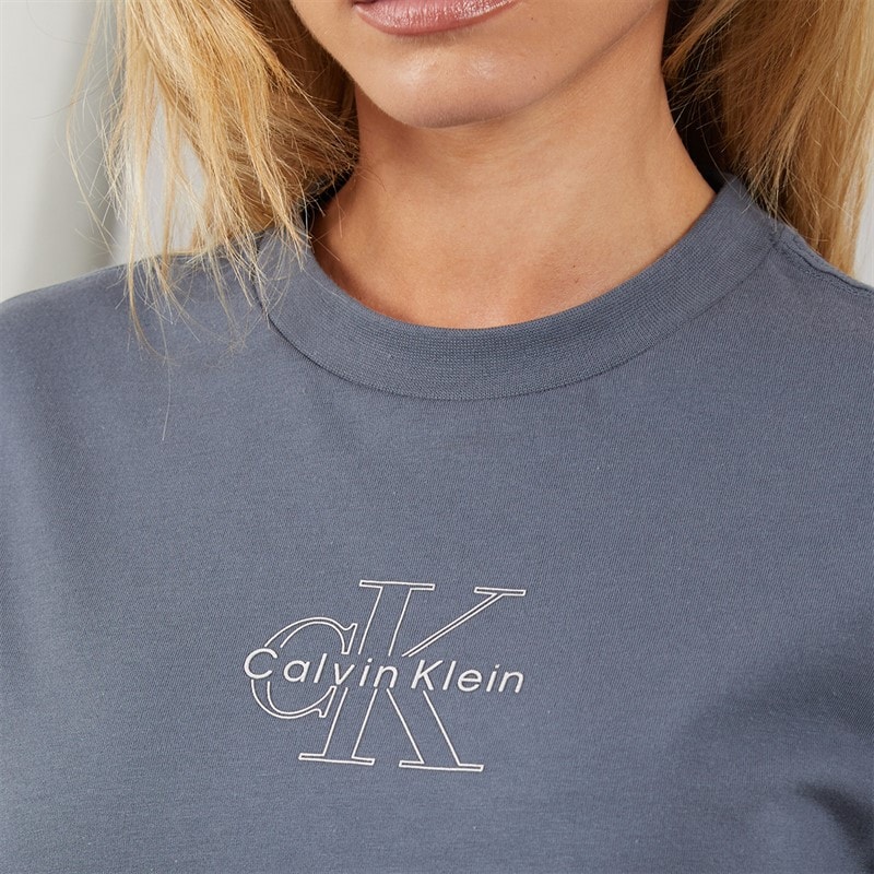 Calvin Klein Jeans Womens Classic Foil Mono T-Shirt Turbulence - Image 5